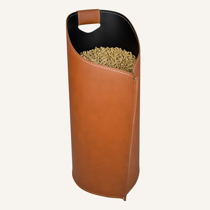 LIMAC Design SAPEL, originaler Pellet-Tasche aus Leder, moderner Ofenpelletbehälter, Pellet-Organize