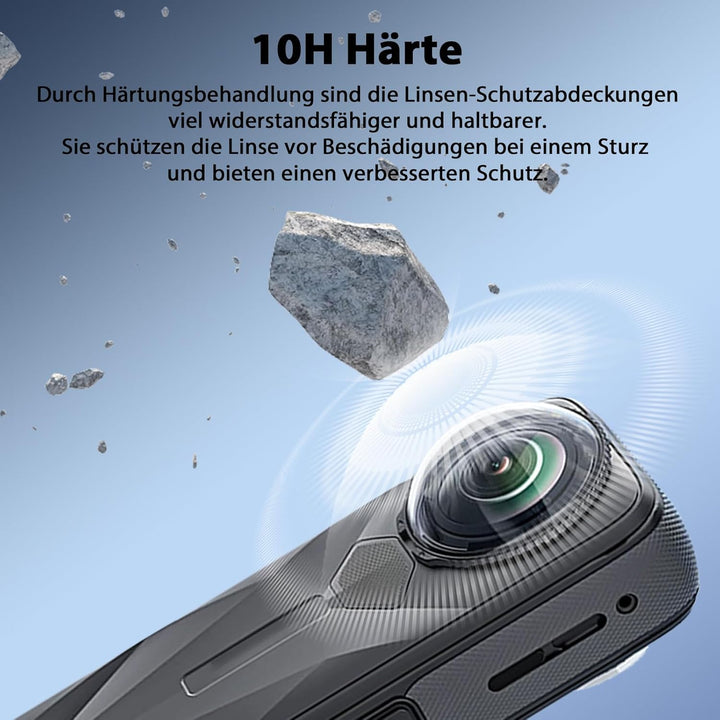 Objektivschutz für Insta360 X5, Optischer Linsenschutz aus Gehärtetem Glas mit 10H Härte, HD-Transpa