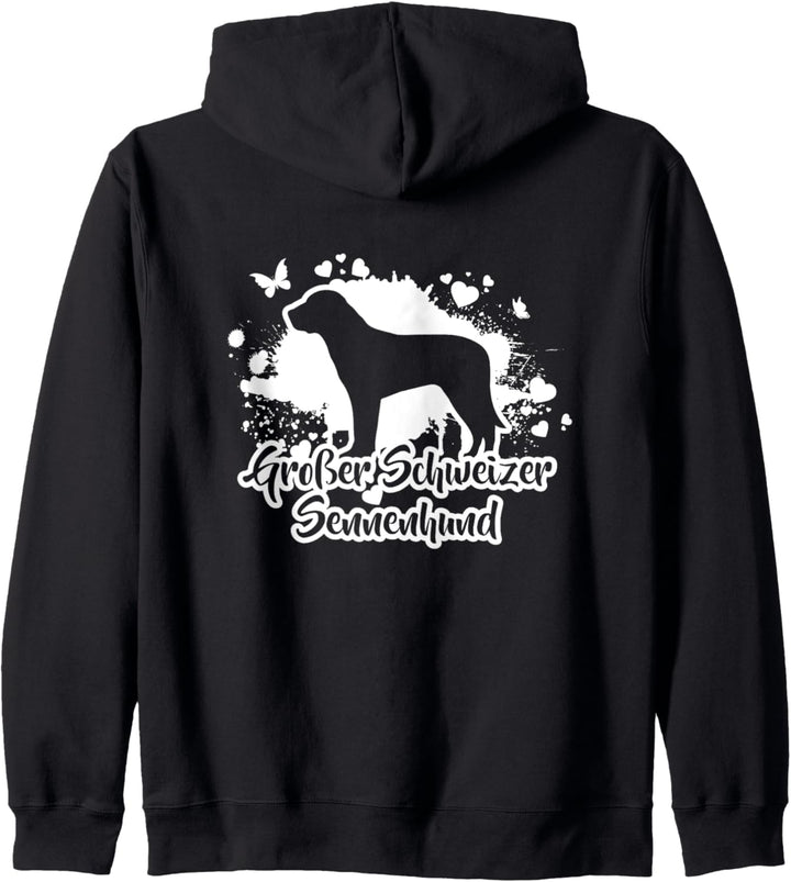 Grosser Schweizer Sennenhund Hunderasse lustiger Hund Hunde Kapuzenjacke