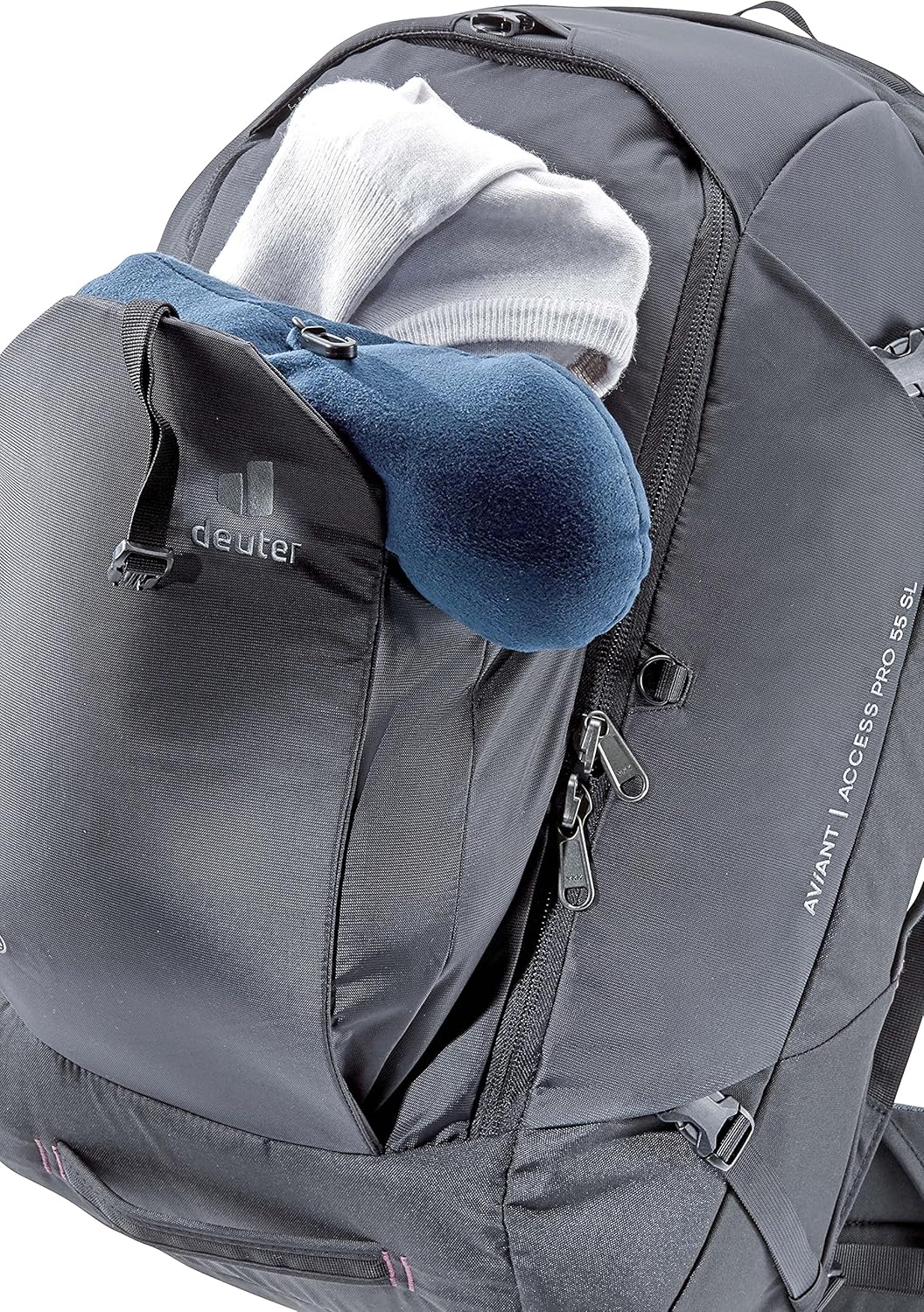 deuter AViANT Access Pro 55 SL Damen Reiserucksack mit Tagesrucksack Schwarz, Schwarz