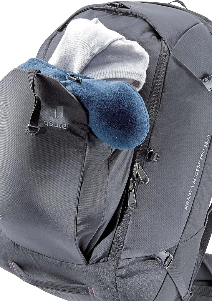 deuter AViANT Access Pro 55 SL Damen Reiserucksack mit Tagesrucksack Schwarz, Schwarz