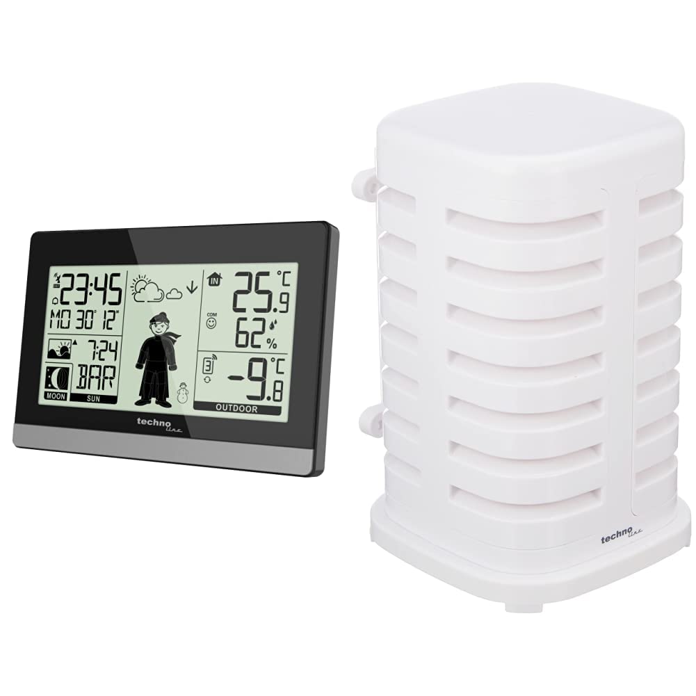 WS9612 Funkwetterstation mit Schutzhülle für den mit Aussensender Bundle mit Wetterschutz, Bundle mi