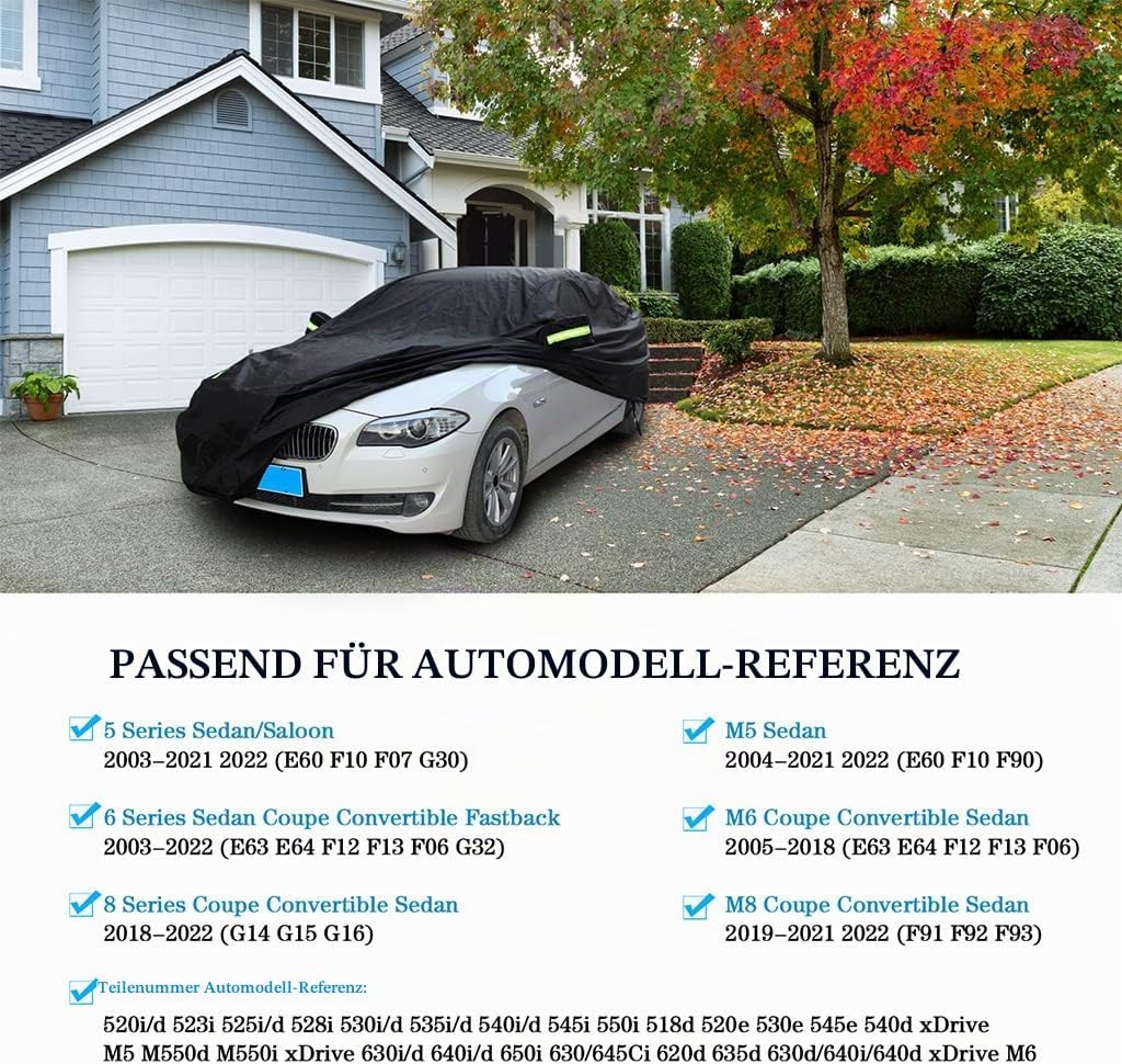 Abdeck Autoabdeckung Kompatibel mit BMW 5er M5(2003-2024)/6er M6(2003-2023)/8er M8(2018-2024) Limous
