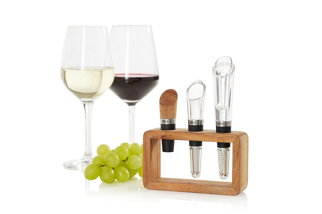 AdHoc VA13 Wein-Geniesser-Set 3-tlg. bestehend aus 1x Weinbelüfter und Ausgiesser, 1x Weinausgiesser