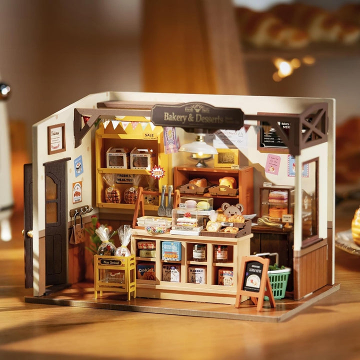 RoWood DIY Miniatur Haus Backhaus Puppenhaus | DIY Mini Holz Haus Modellbausatz | Bastelset Geburtst