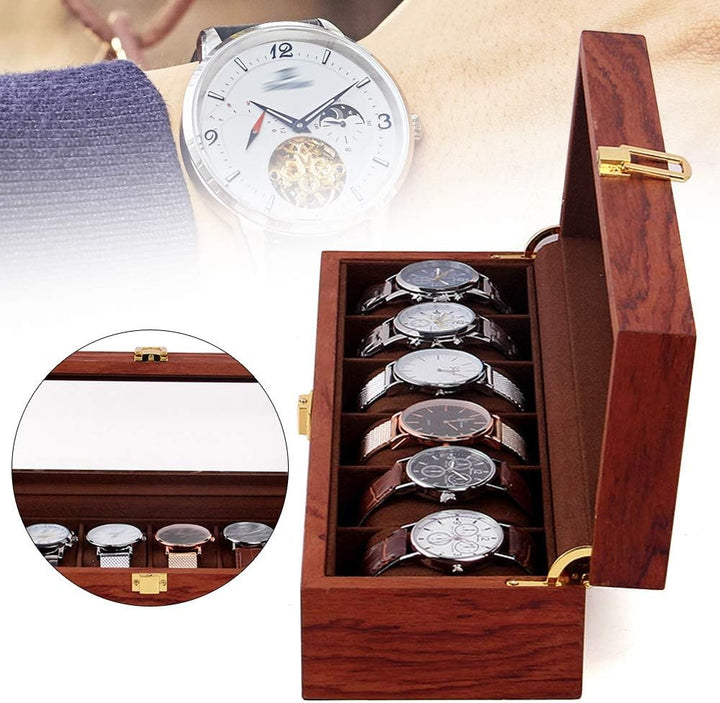 soudesileim 6 uhren aufbewahrungsbox holz, Uhrenbox mit Herausnehmbaren uhrenhalter, watch box mit G