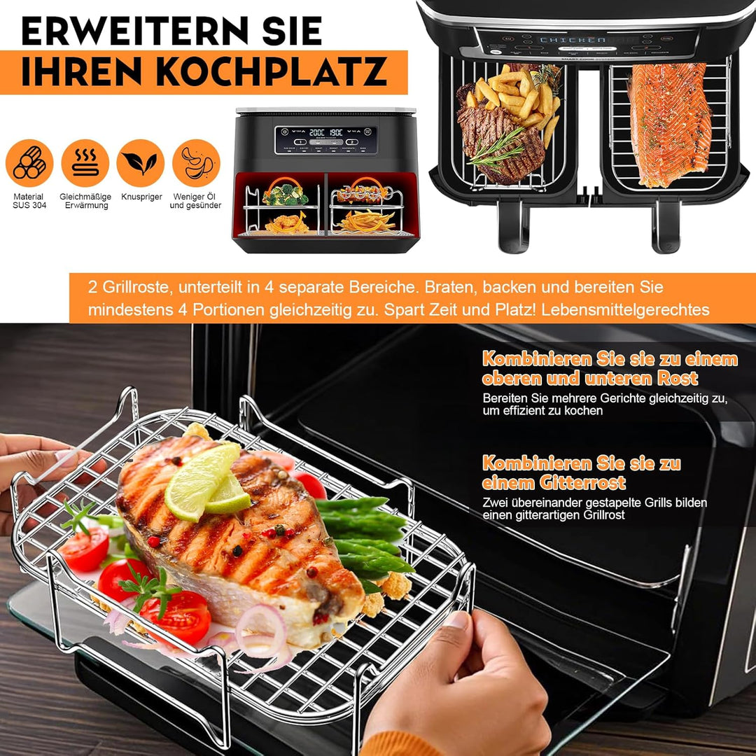 Ninja Heissluftfritteuse Zubehör - Airfryer Zubehör für Ninja Foodi Max Dual Zone AF400EU AF300EU 7.