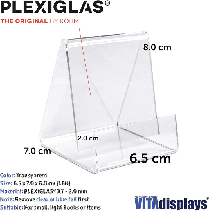 80 Stück Buchstützen, Buchständer ECO (Höhe: 8.0 cm - Breite: 6.5 cm) von VITAdisplays als Klemmstän