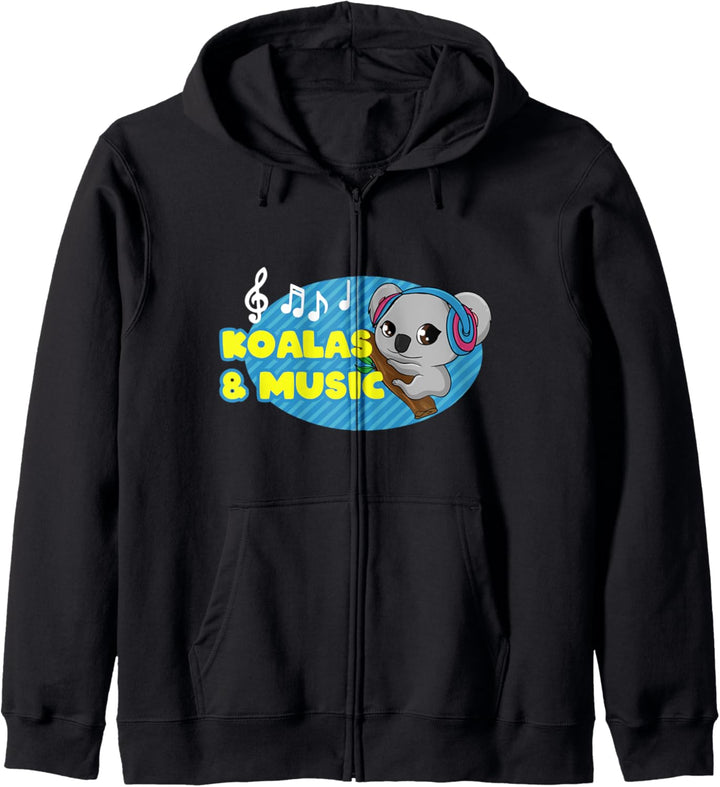 Koalas und Musik Noten Musiker Wildtiere Natur Kapuzenjacke