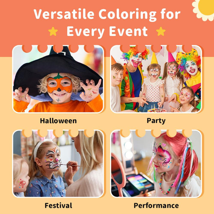 Janolia Gesichtsfarbe Kinderschminken Set, Bodypainting Farben für Theaterschminke, Kinderschminke W