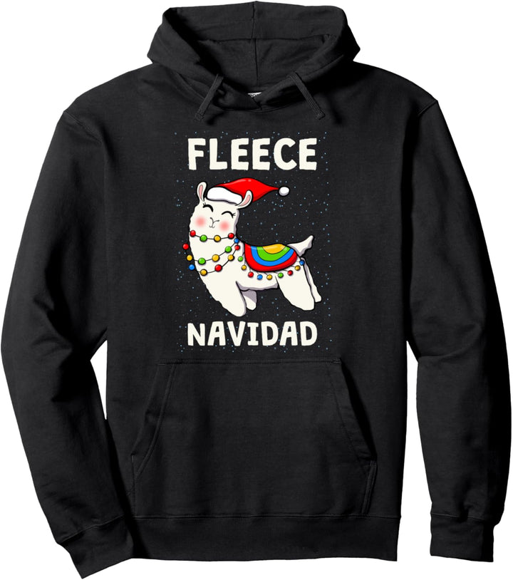 Fleece Navidad Llama Lustiges Kinder Mann Frau Weihnachts Pullover Hoodie