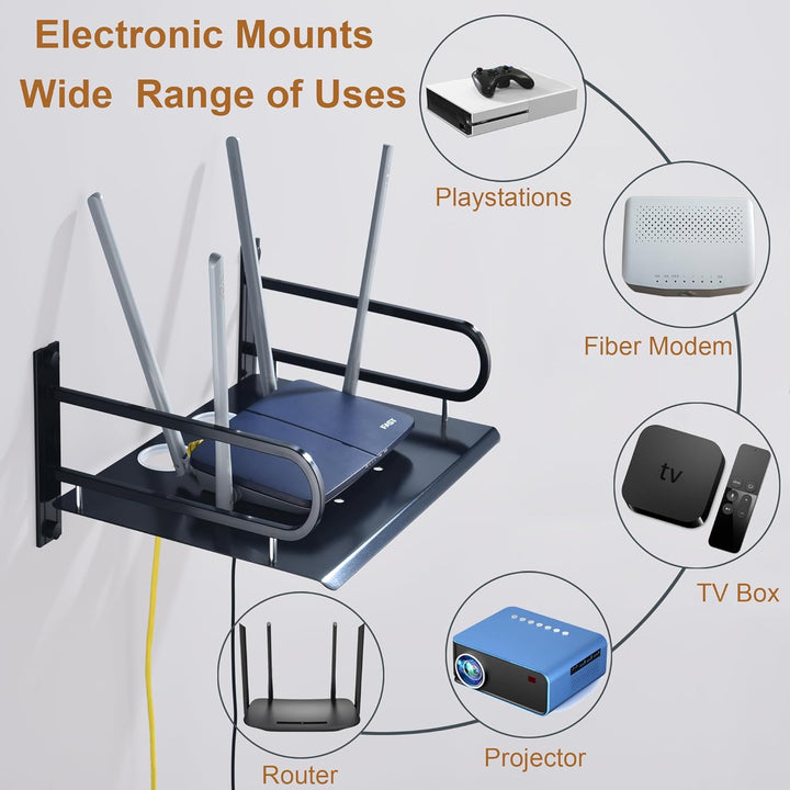 HNVNER Regal Wand für Beamer,HiFi Rack Aluminium,TV Zubehör Wandhalterung,Multimedia Wandregal für D