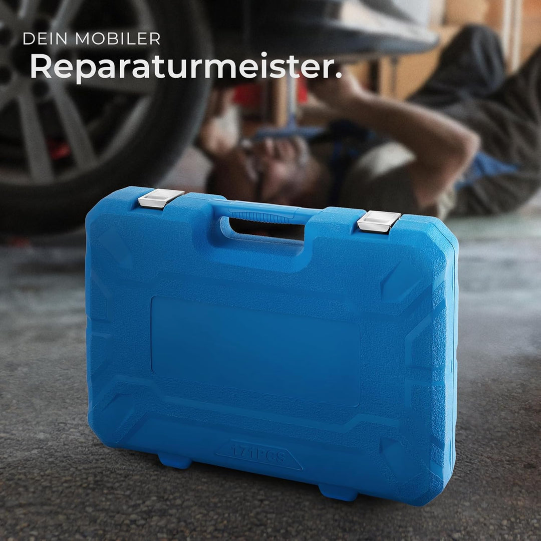 TecTake 171 tlg. Knarrenkasten 1/4, 3/8 und 1/2 Zoll Nusskasten Ratschenkasten Steckschlüssel Set