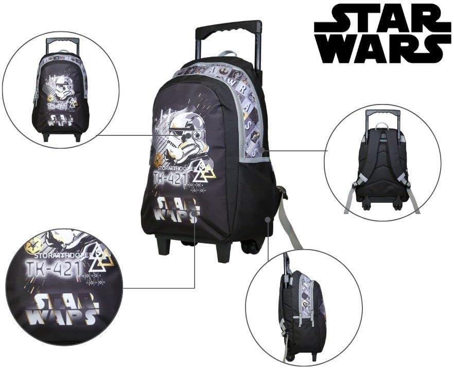 Bagtrotter Disney Star Wars Rucksack mit Rollen, Schwarz
