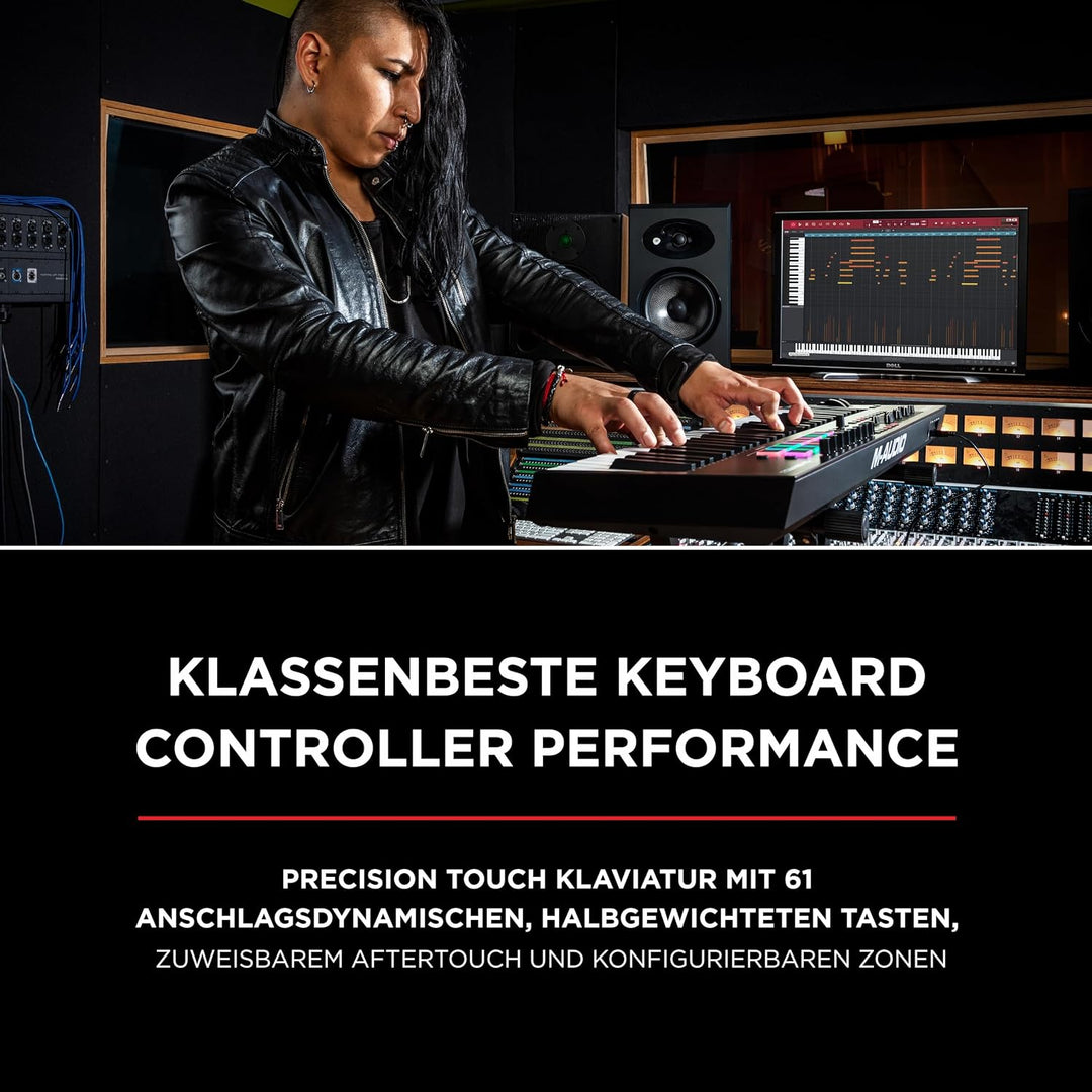 M-Audio Oxygen Pro 61 – 61-Tasten USB MIDI Keyboard Controller mit Beat Pads, MIDI-zuweisbaren Regle