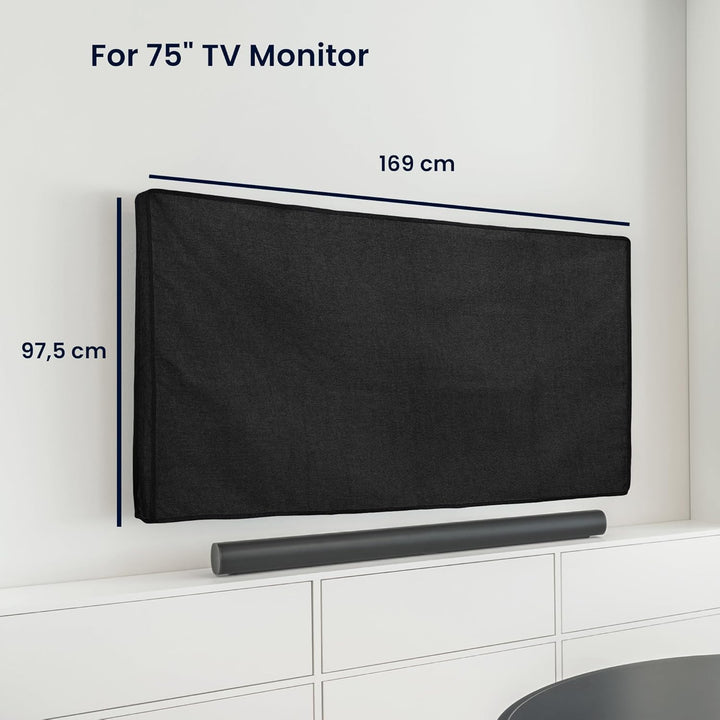 kwmobile 75" TV Abdeckung Indoor - Fernseher Hülle Bildschirmschutz Abdeckung - TV Bildschirm Staubs