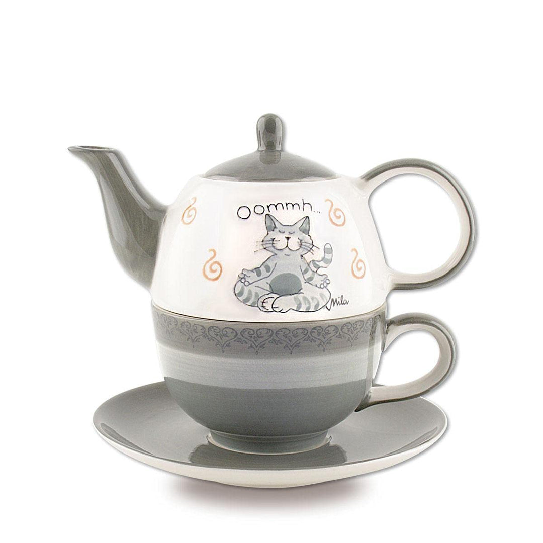 Mila Keramik Tee-Set: Tea for One, Oommh Katze Pure | MI-99402 | 4045303994027