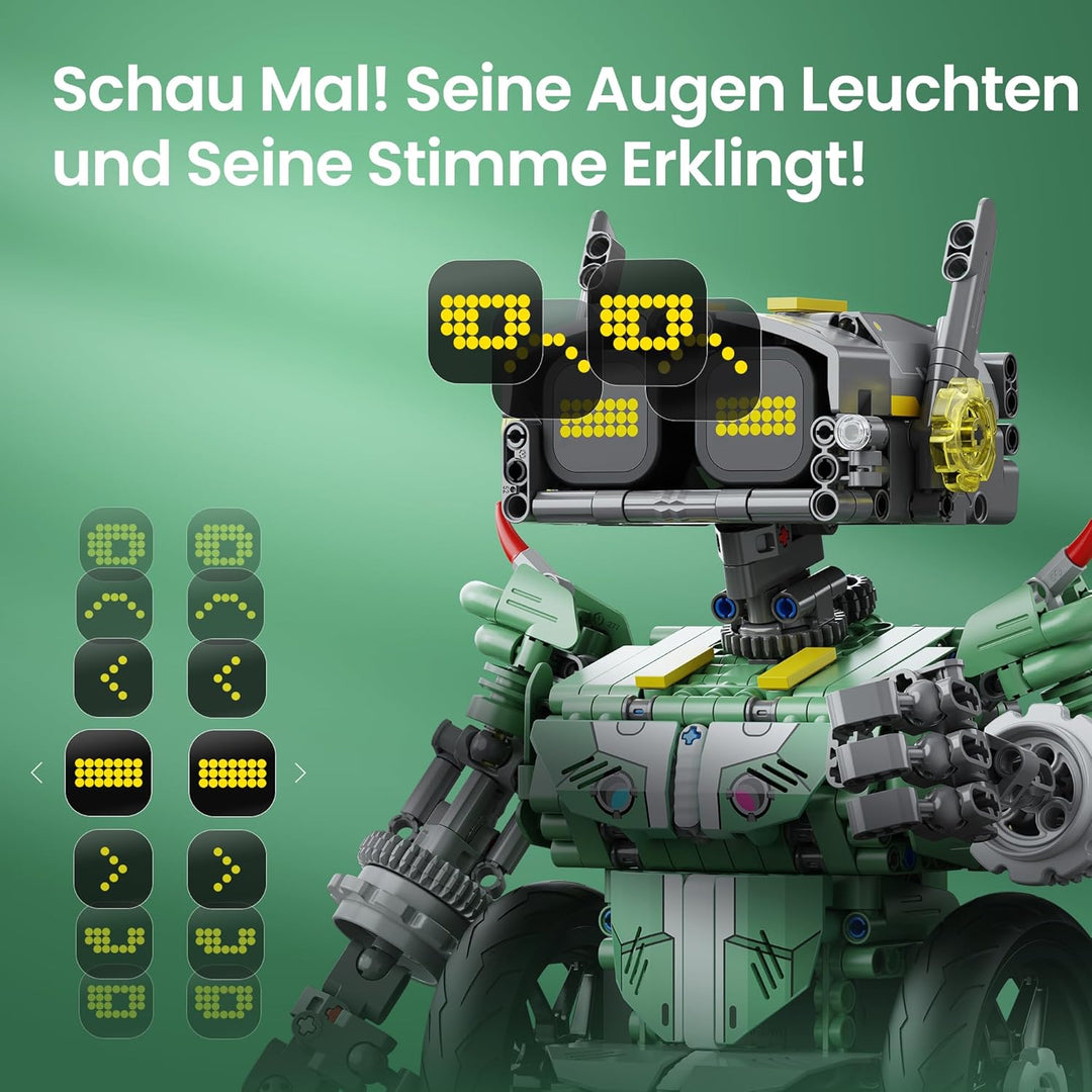 Sillbird Roboter Kinder für Jungen, 5-in-1 Technik Roboter Auto mit App-Fernsteuerung Programmierbar
