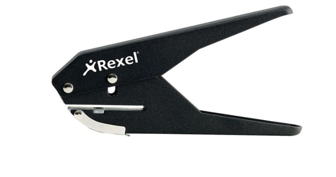 Rexel 4363 Lochzange (1-fach-Lochung, 6 mm, Metall, Kapazität 20 x 80 g/qm) schwarz 1 Schwarz, 1 Sch