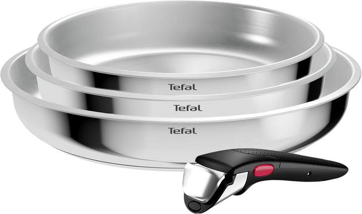 Tefal Ingenio Comfort Max 4-tlg. Pfannen-Set, extrastarker Boden, unversiegelt, platzsparend, Thermo