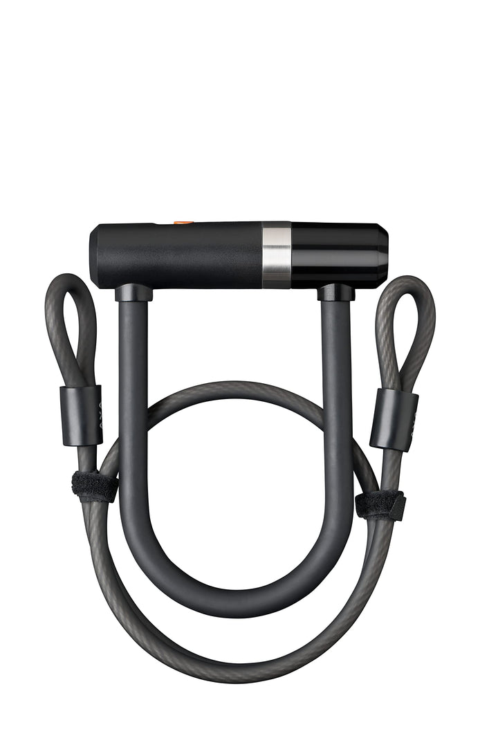 AXA Newton Bügelschloss, U-LOCK Newton 100 cm + Cable, Schwarz, 150 mm x 8 mm, Schwarz , ALA013