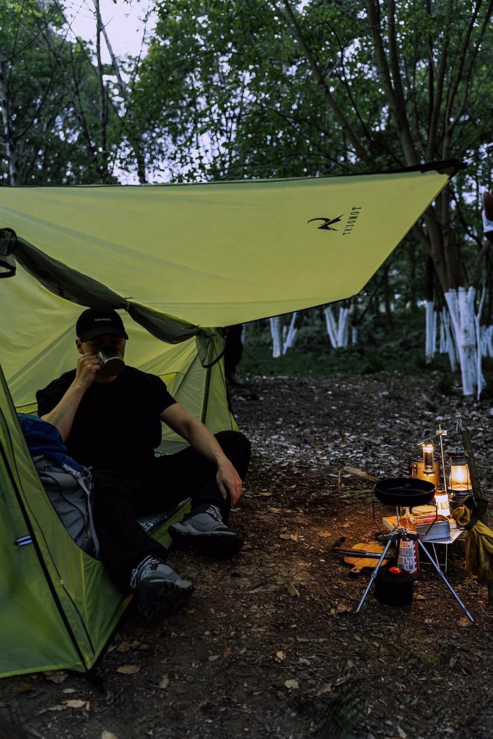 TOMOUNT Ultraleichte Nylon Trekking Shelter EIN-Mann Zelt Kleine Packungsgrösse Zeltbahn, 4 Saison W
