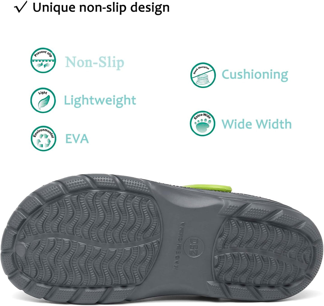 Unisex Clogs Pantoletten Sommer Hausschuhe Strand Sandalen Gartenschuhe mit Fussbett aus Weichem 42/
