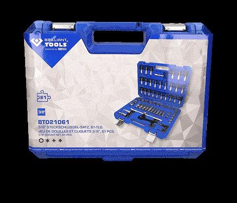 BRILLIANT TOOLS BT021061 3/8 Zoll Steckschlüssel-Satz, 61-tlg [Powered by KS TOOLS]