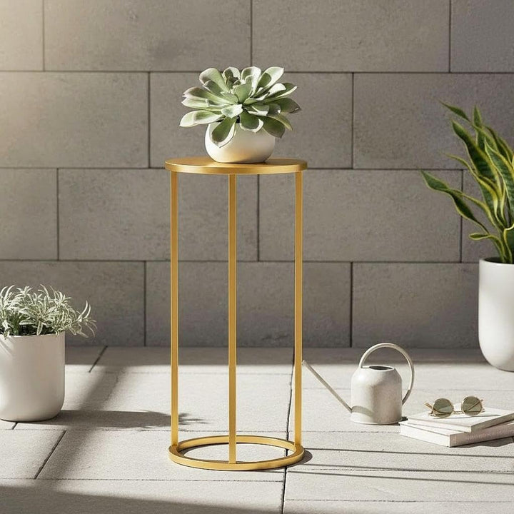 DanDiBo Blumenhocker Metall Gold Rund Blumenständer Beistelltisch 96510 Blumensäule Modern Pflanzens