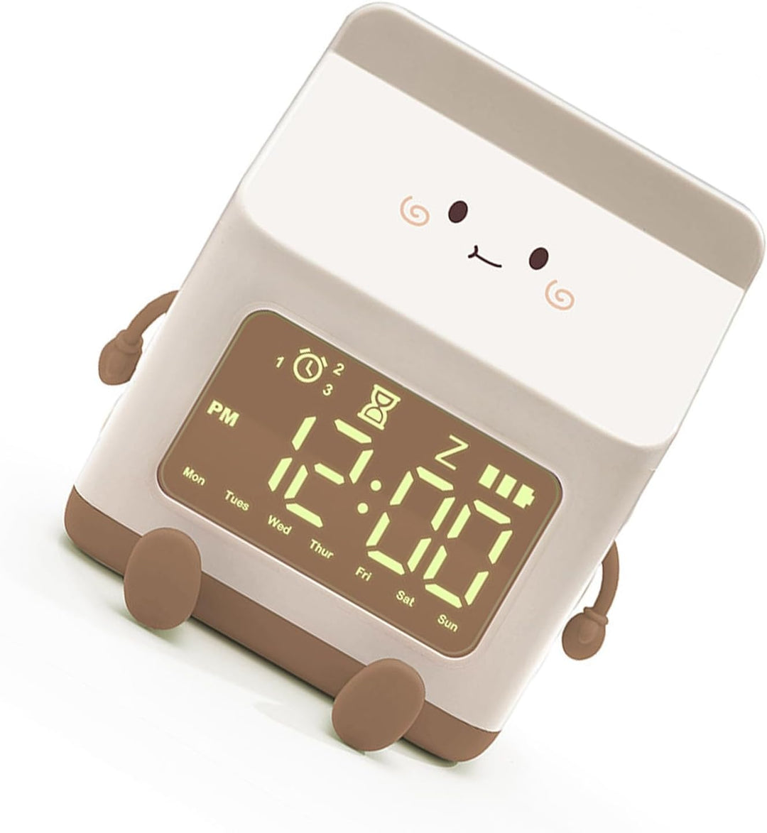 Tyenaza Lustiger Milchbox-Wecker, Studenten-Countdown-Cartoon-Wecker Für Kinder, Digital, Niedlicher