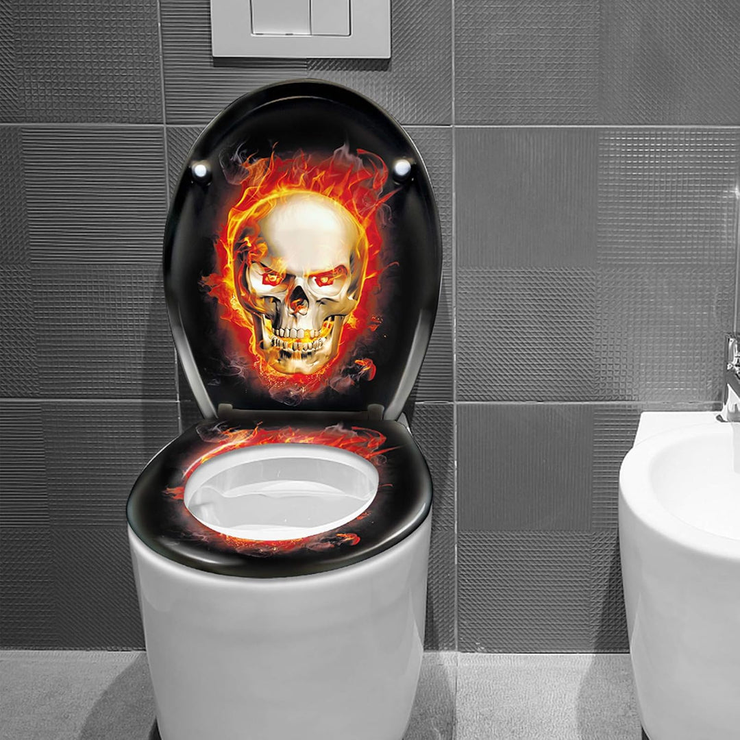 YZNAHRE WC-Sitz Toilettendeckel mit Soft-Close, Duroplast & Edelstahl, Antistatisch & Antibakteriell