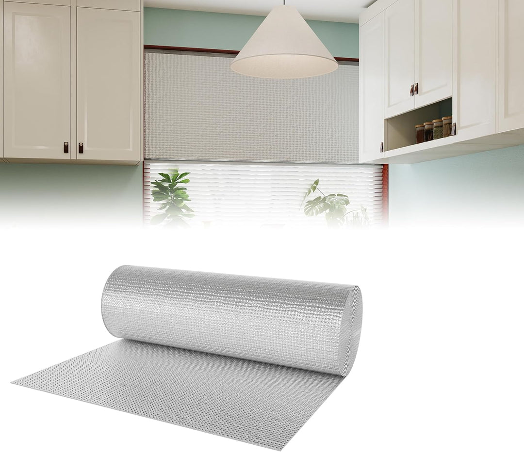 Isolierfolie Dämmfolie, Doppelschicht Aluminiumfolie 1 x 15m 200 g/m², Alu-Luftpolsterfolie für Dach