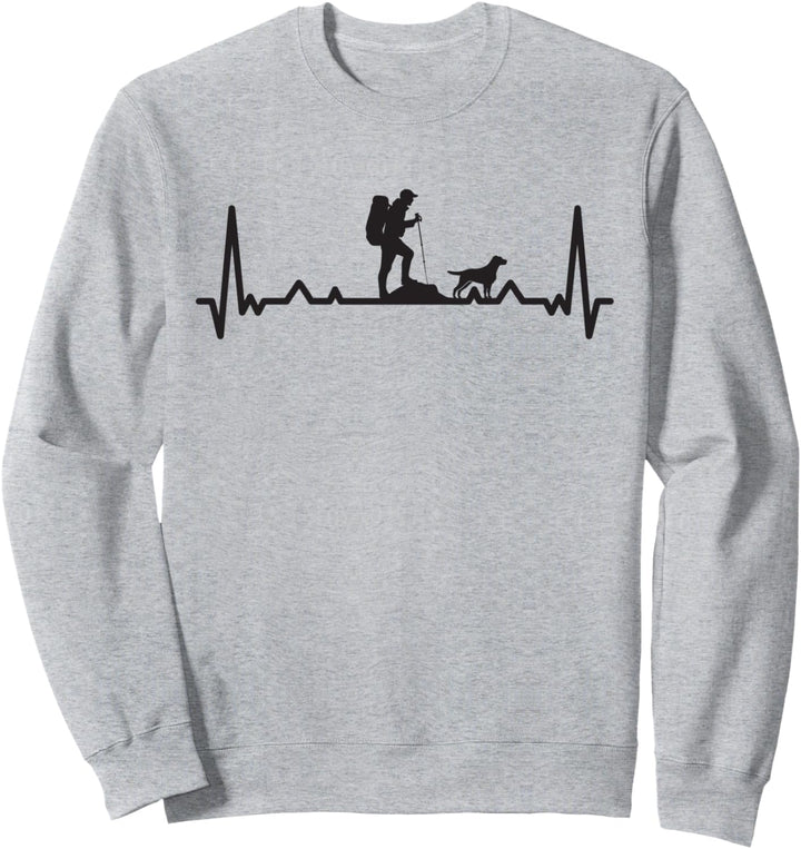 Herzschlag Bergsteiger mit Hund Wanderer Berg Bergwandern Sweatshirt