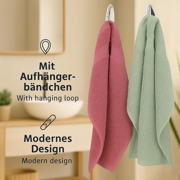 Betz 12-TLG. Handtuch Set Premium 100% Baumwolle 2 Duschtücher 4 Handtücher 2 Gästetücher 2 Seiftüch