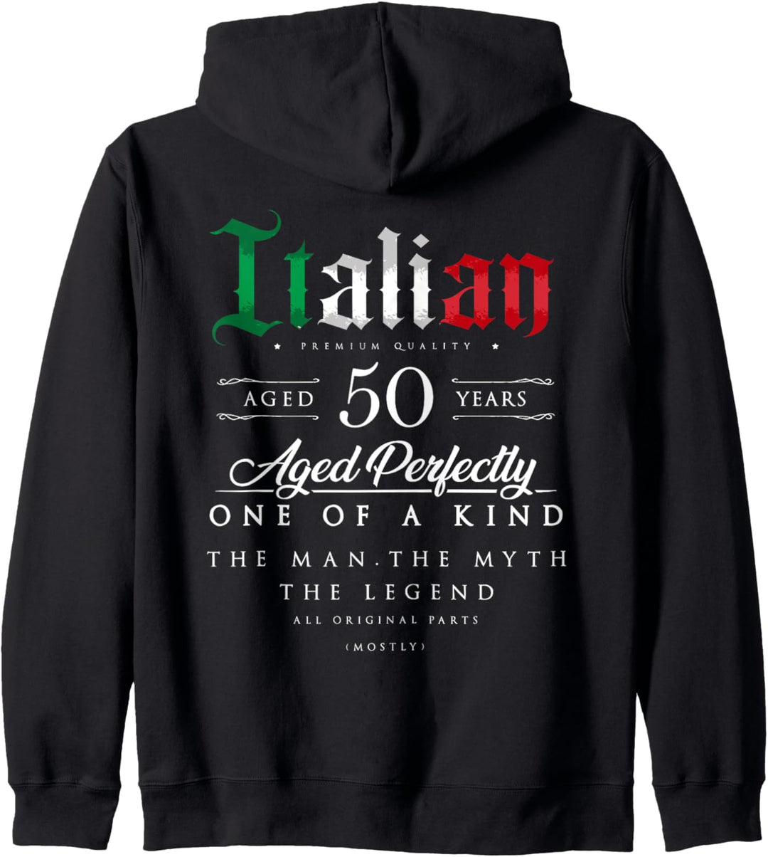 Geschenk zum 50. Geburtstag, italienisches Geschenk zum 50. Geburtstag Kapuzenjacke