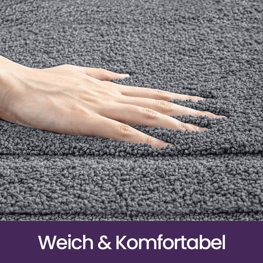 DEXI Badezimmerteppich 50 x 80 cm, weicher Badematte, rutschfest waschbar Badvorleger, Saugfähige Du