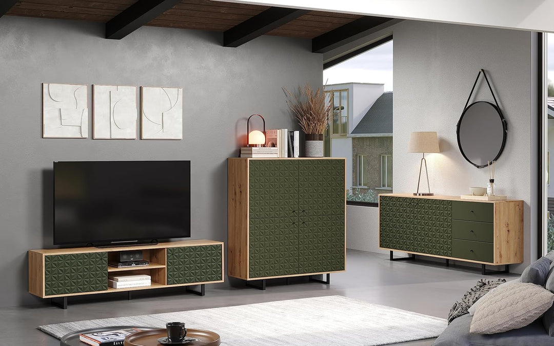 trendteam smart living - 4er Set Türen Highboard - Wohnzimmer - Sentra - Masse 60 x 60 x 2 cm - Farb