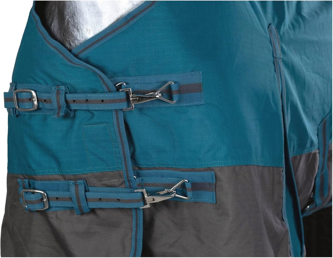 RL24 - Weidedecke High Neck Polarfleece 600D BASICLINE Petrol/Graphit 95cm Petrol/Graphit (Altes Mod