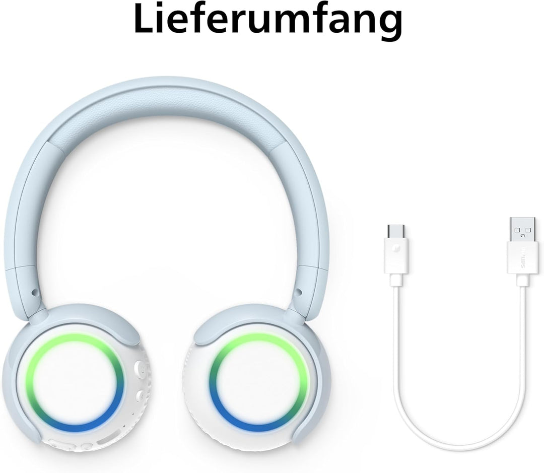 PHILIPS TAK4200BL 4200 Serie Kabellose Faltbare On-Ear-Kinderkopfhörer | Lautstärkebegrenzung, Audio