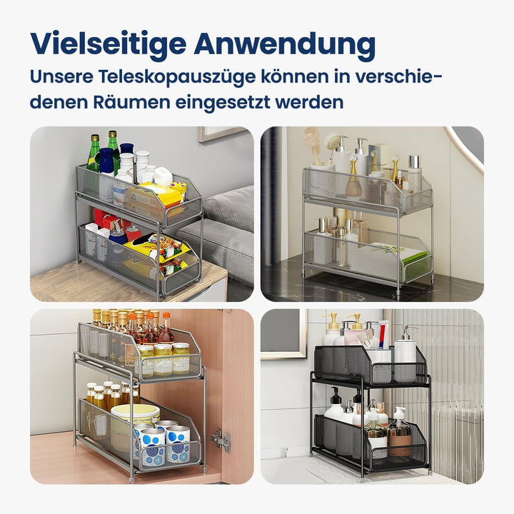 Heikoeco® Schrank Organizer, Gewürzregal, Baskets Organizer, 2-stöckiger Schrank-Organizer, untertei