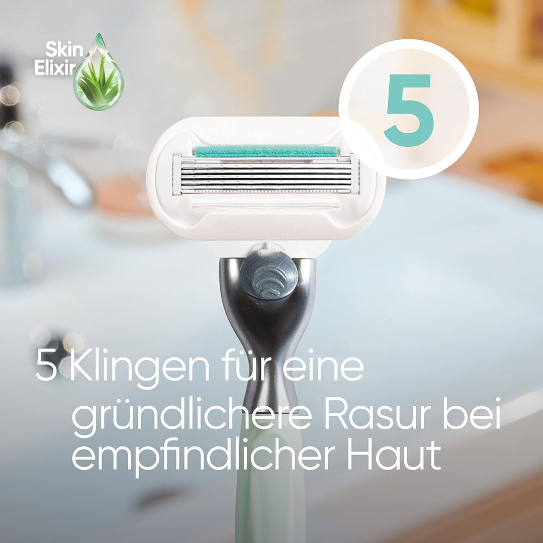 Gillette Venus Deluxe Smooth Sensitive Rasierklingen Damen, 8 Ersatzklingen für Damenrasierer mit 5-