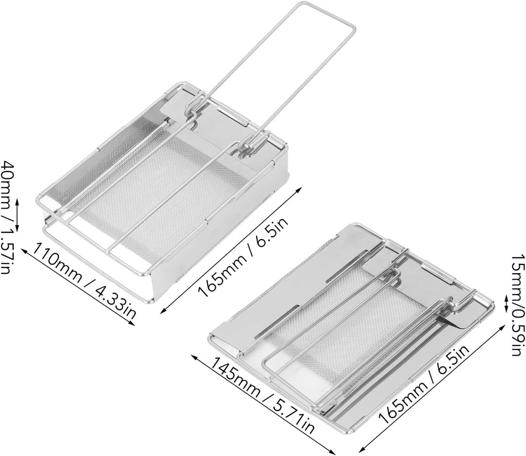 Faltbarer Toaster aus Edelstahl, vielseitiger Mini-Toaster für Brot und Wurst, ideal für Camping und