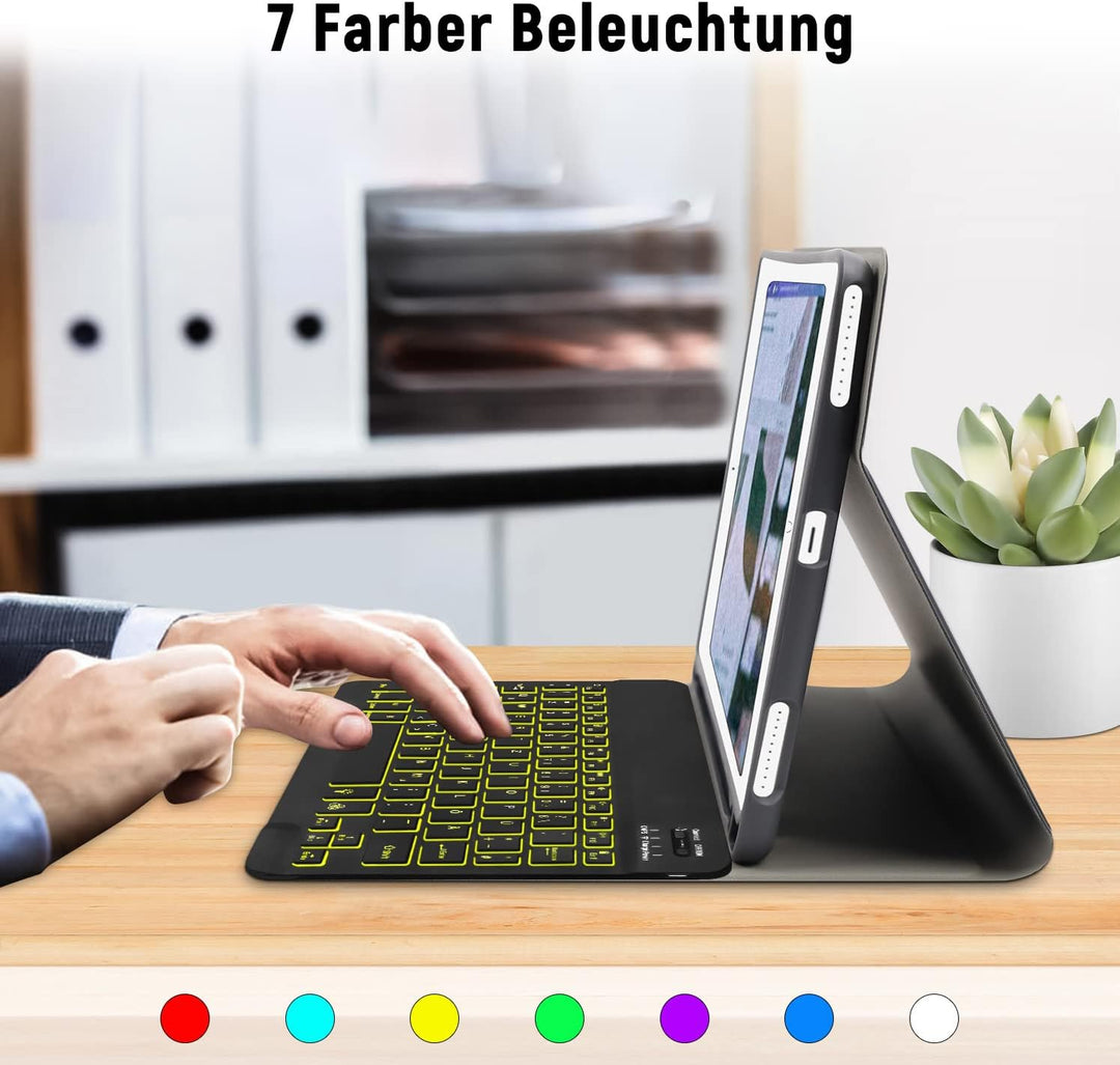 iPad 6 Generation Hülle mit Tastatur, iPad Tastatur Hülle für iPad 6.Gen 2018/5.Gen 2017, Wireless Q