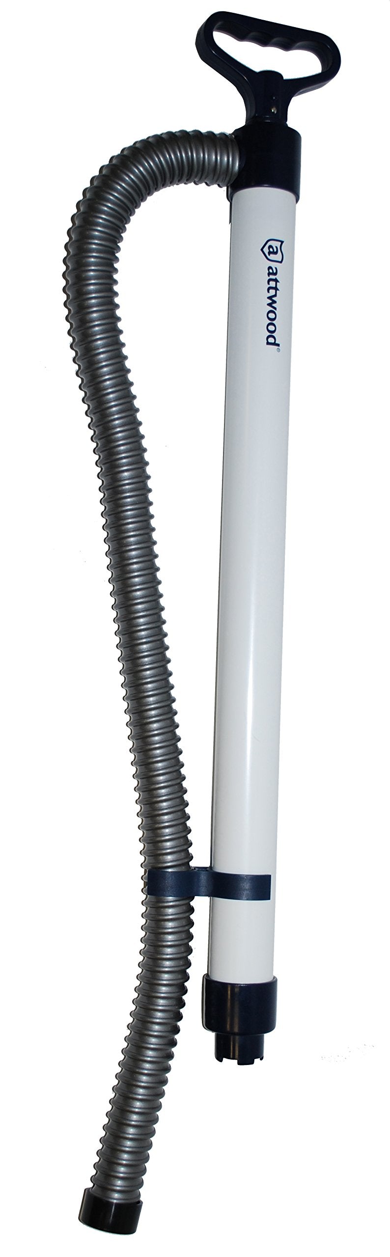 Attwood 11596-2 Notfall handbetriebene Livewell-Bilgenpumpe mit abnehmbarem 81-cm-Schlauch, Weiss