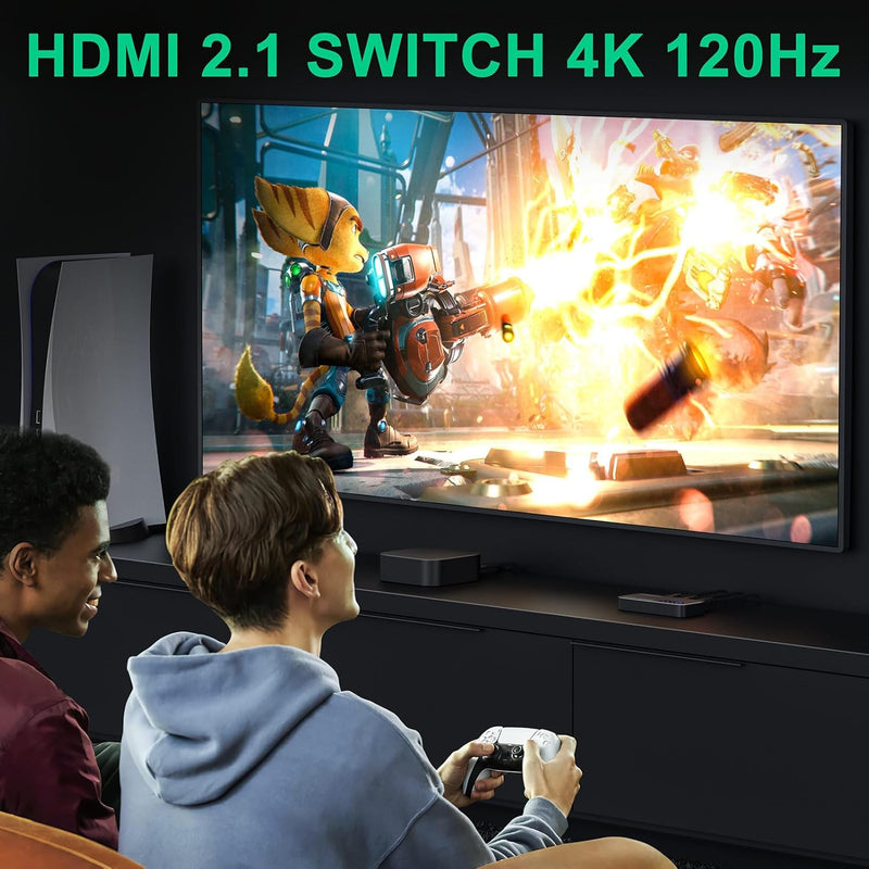 HDMI 2.1 Switch 8K, AVIDGRAM HDMI Switcher 2 In 1 Out, 2 Port 4K 120Hz Auto HDMI Selector Hub Suppor