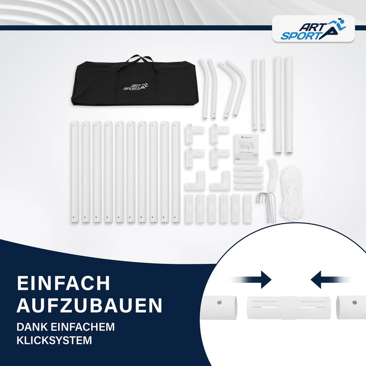 ArtSport Fussballtor 300x200 cm / 180x120 cm mit Netz, Erdhaken & Tragetasche - Klicksystem für einf