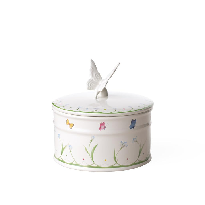 Villeroy und Boch Colourful Spring Dose, Porzellan, Weiss/Bunt, 16 cm Dose (L) Schneeglöckchen