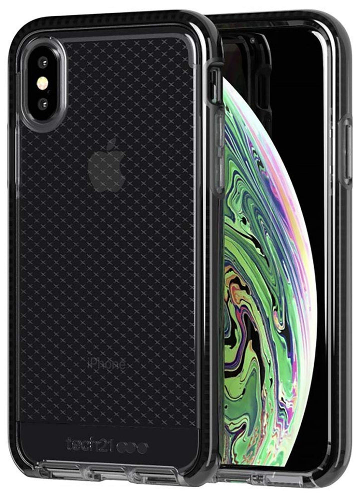 tech21 Protective Apple iPhone XS Max Case Thin Patterned Back Cover with FlexShock - Evo Check - Sm
