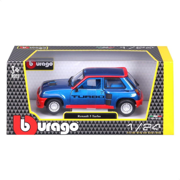 Bburago - Renault 5 Turbo Massstab 1:24, Diecast-Auto, Detailgetreu mit Türen zum Öffnen, Farben Bla