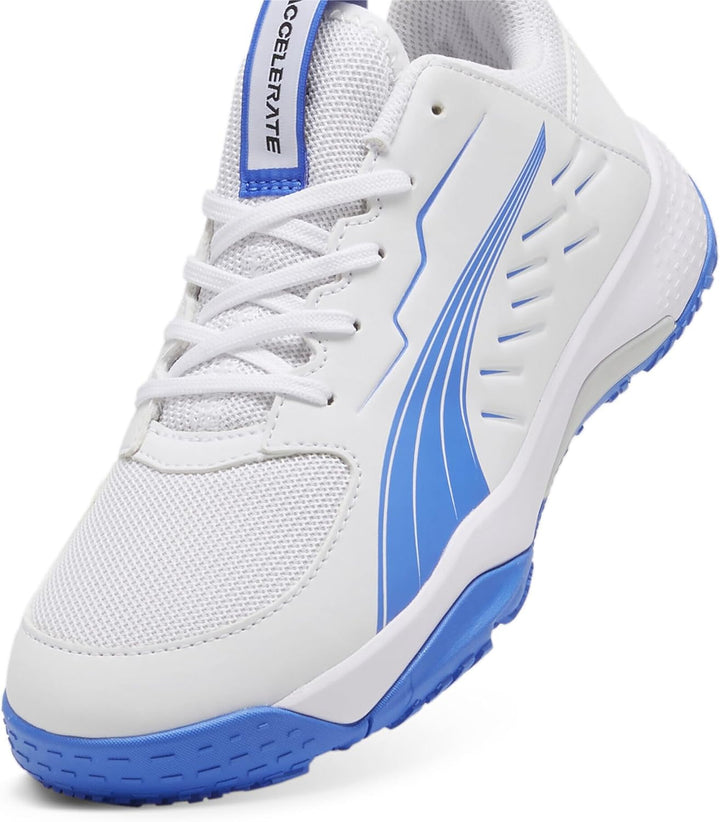 PUMA Unisex Kinder Accelerate Jr Handballschuh 33 EU Puma White Bluemazing, 33 EU Puma White Bluemaz